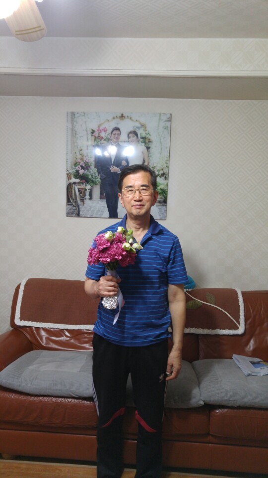 며느리로부터 받은 꽃다발