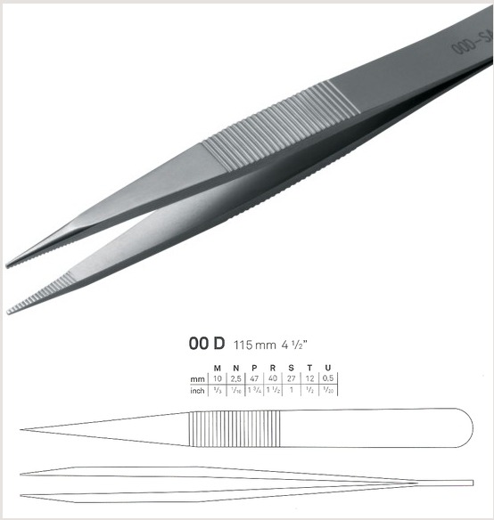STURDY, STRONG POINTED TWEEZERS/ RUBIS 00D-SA