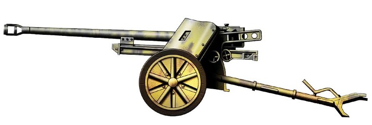 스탈린그라드 문화원 앞 포진 독일군 50mm PAK 38 대전차포- German 50mm Pak 38 AT Gun in front of Palace of Culture stalingrad